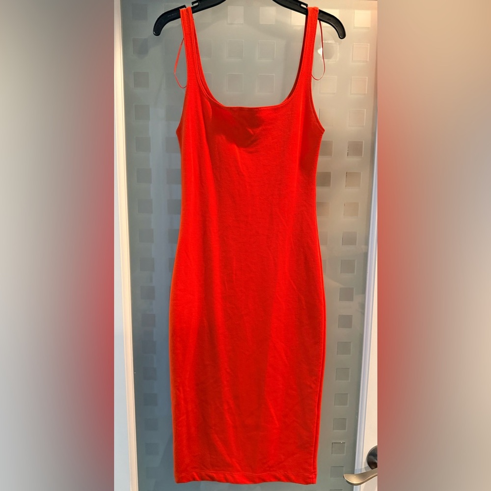 Zara Red/ Orange Midi Dress